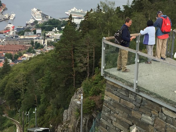 One of the viewing areas on mount Fløyen