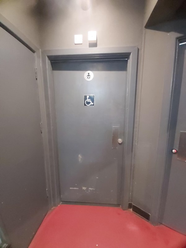 Image of an accessible toilet door