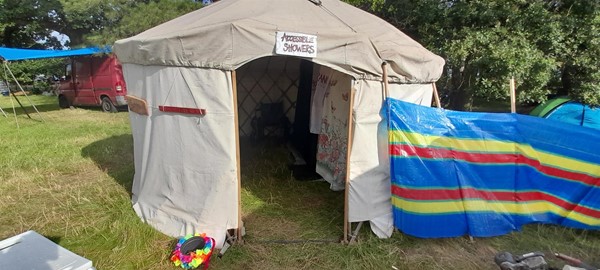 Image of an accessible showers tent