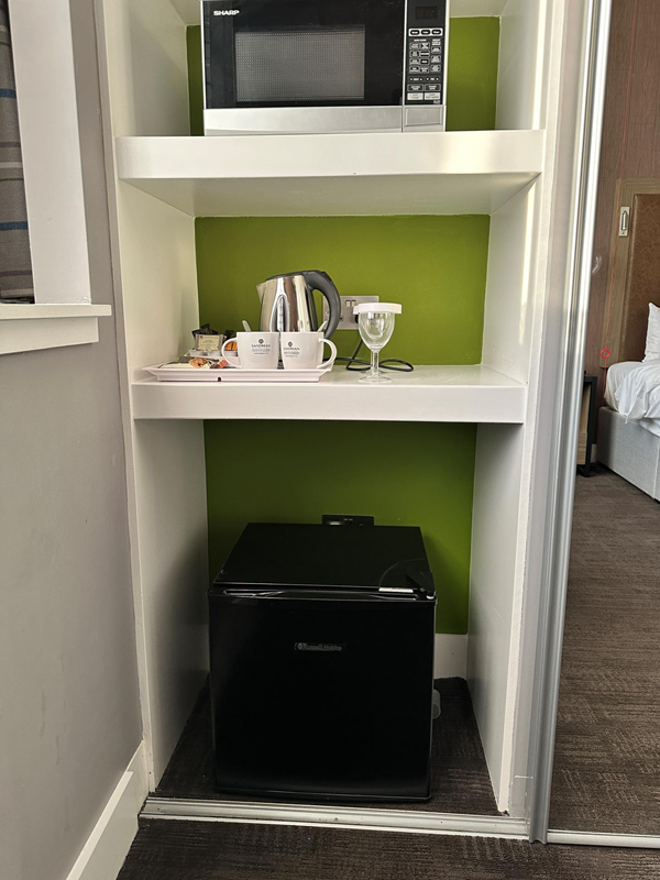 Microwave, fridge and tea and coffee facilities