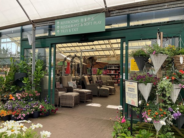 Image of a store with chairs and flowers