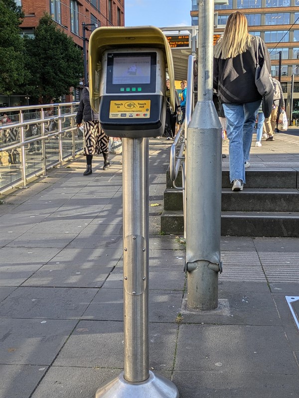 Image of the tap in/tap out terminal