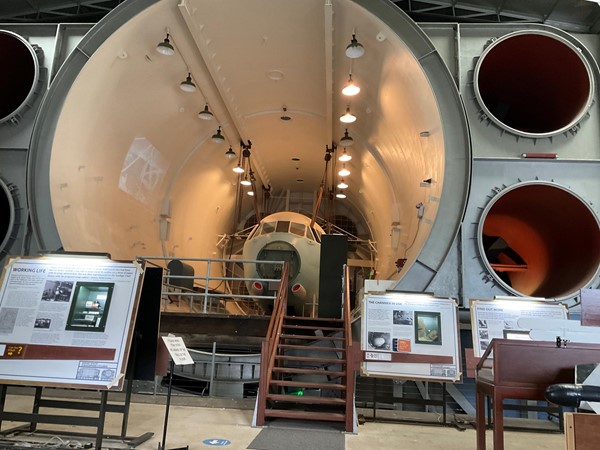 Picture of a plane in a tunnel