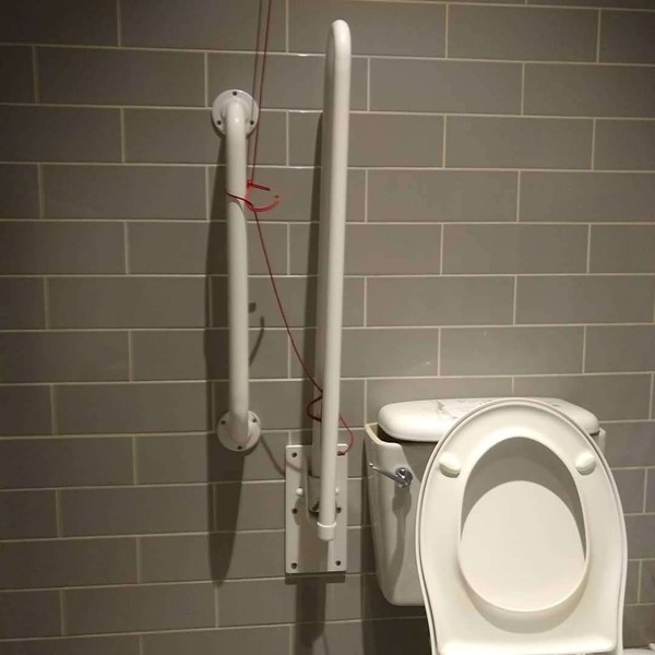 Toilet good apart from red cord