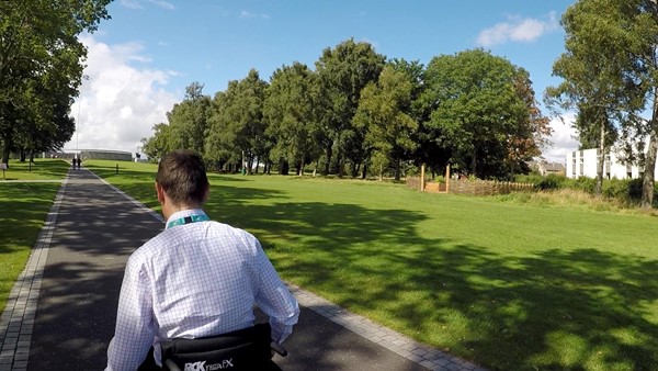 Walking toward the Bannockburn Monuments