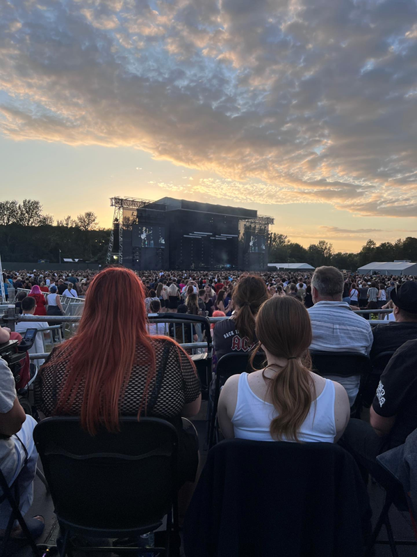 A poor view of the stage. It was very hard to see and the screens were too small for the size of the venue.