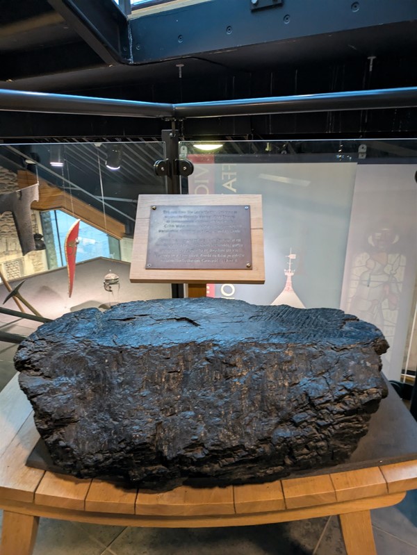 Image of a large stone in the gallery area