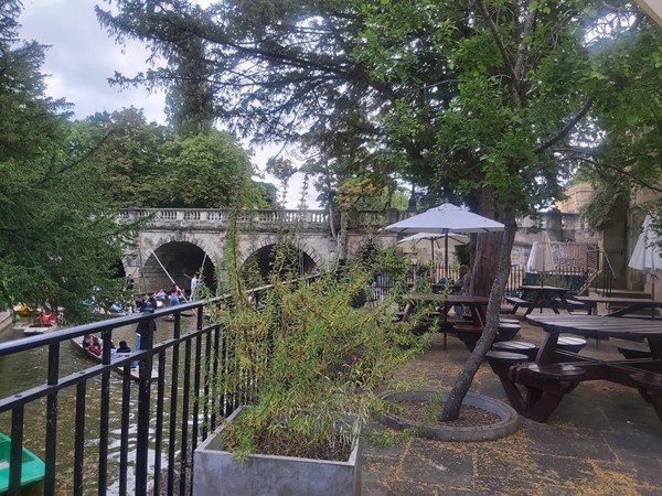 Seating area looking out to river